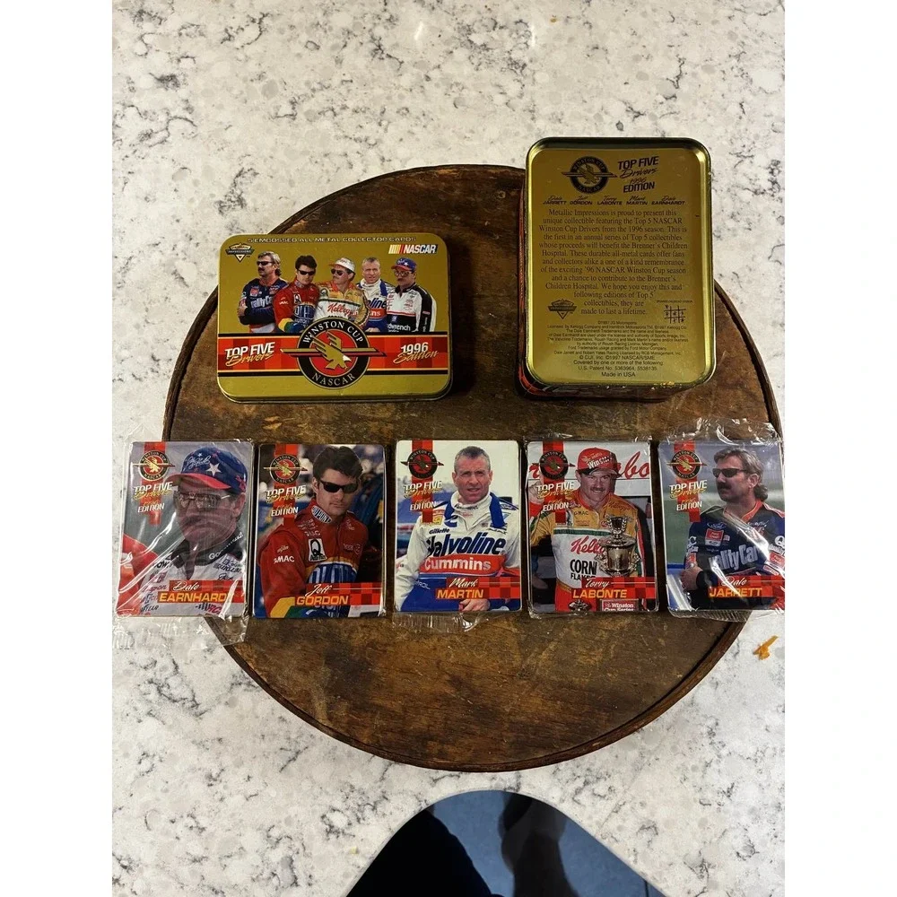 1996 NASCAR Winston‎ Cup 5 Drivers Metal Cards Tin